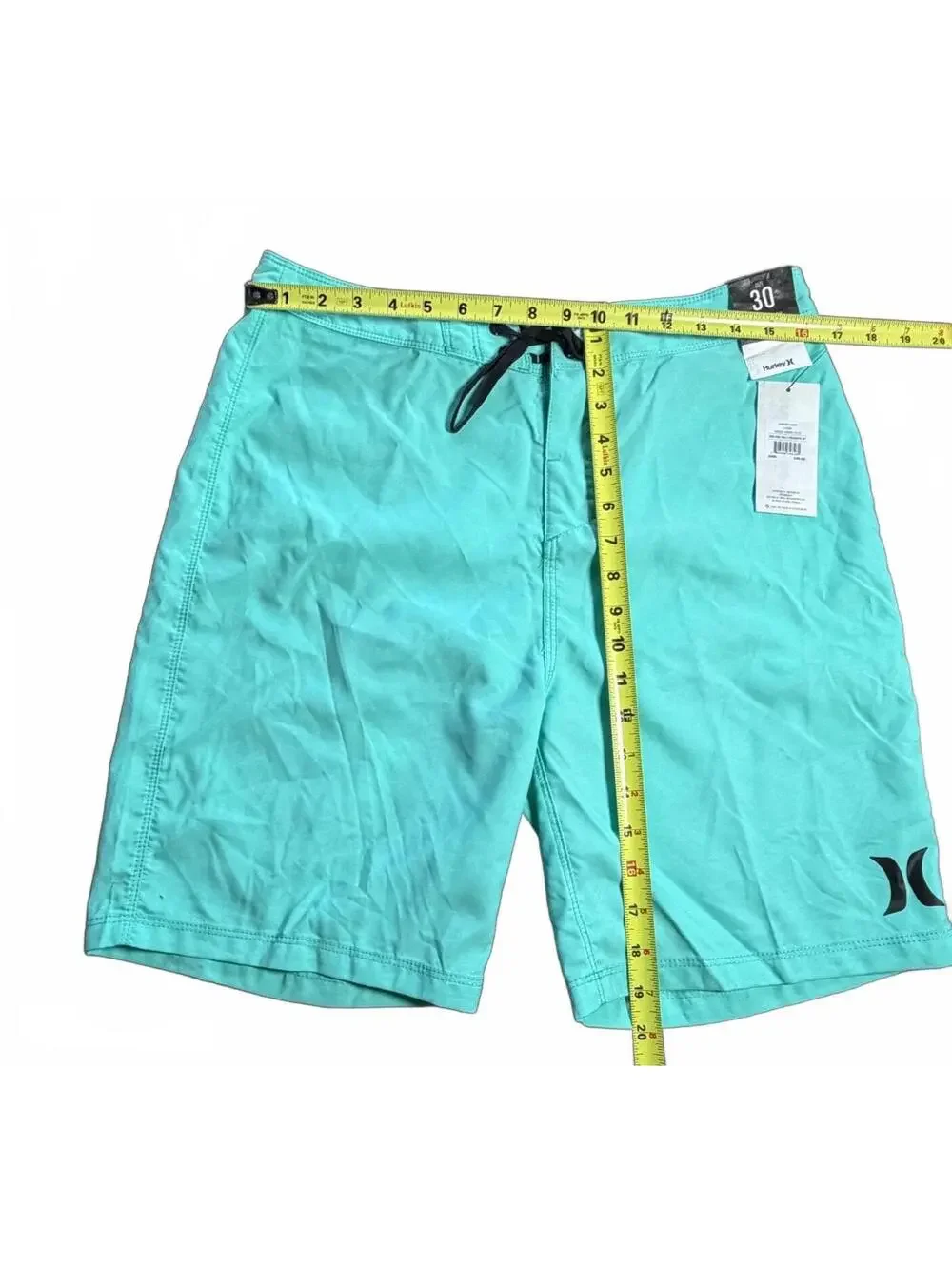 HURLEY turquoise 20” length o r & only cross dye swim board trunks shorts NWT